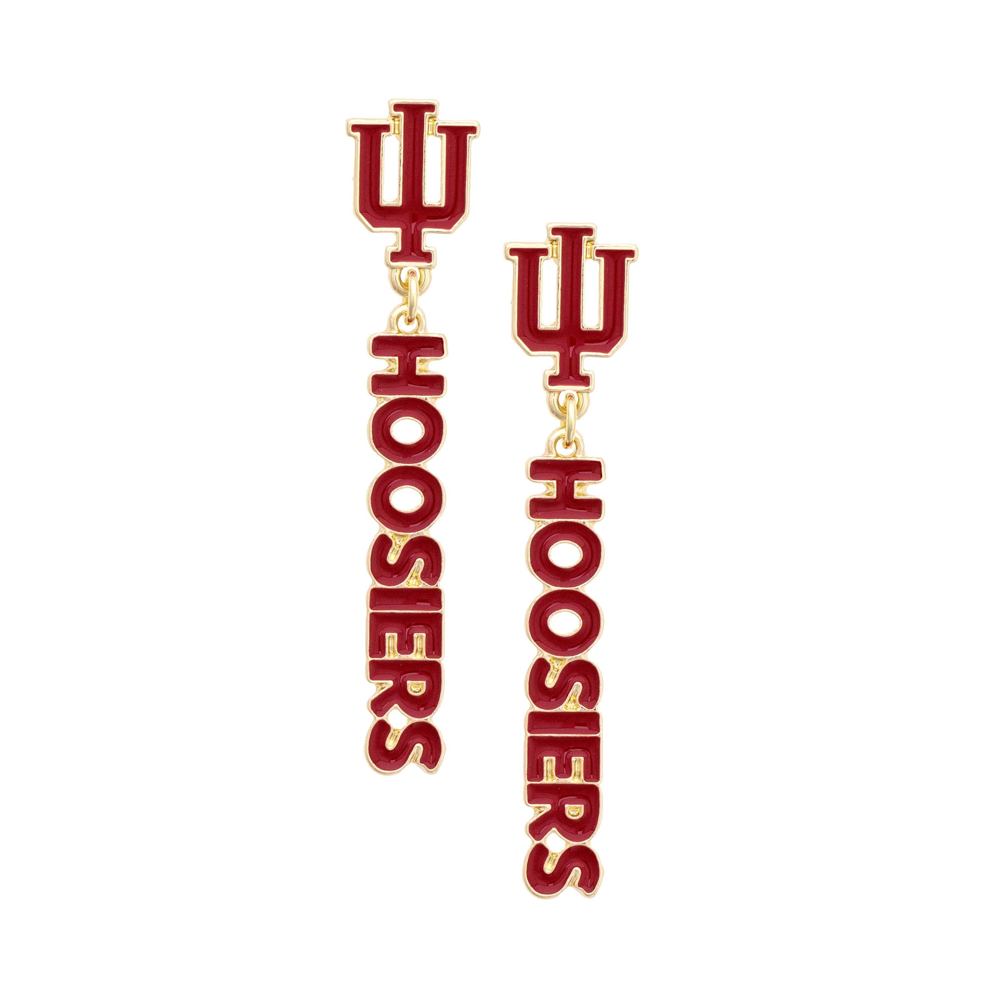 Women's CANVAS Style Indiana Hoosiers Enamel Drop Earrings