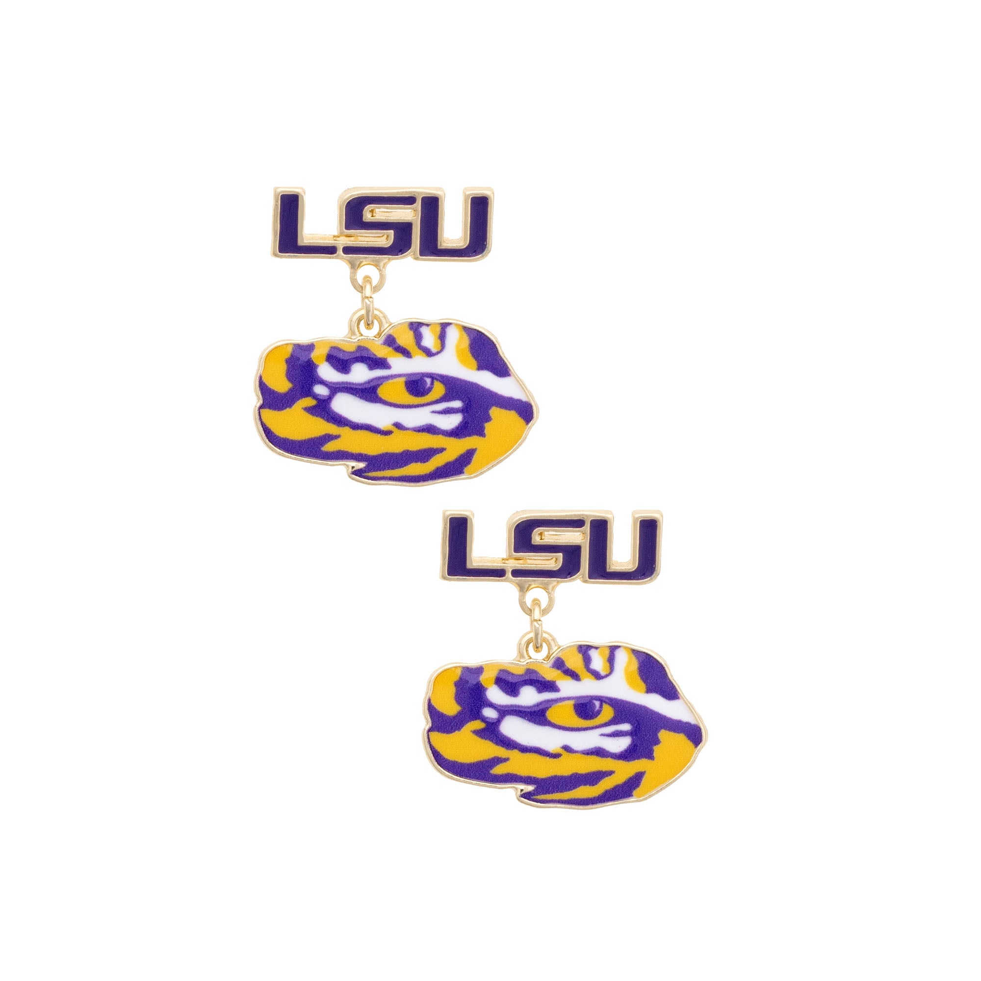 Women's CANVAS Style LSU Tigers Enamel Drop Earrings