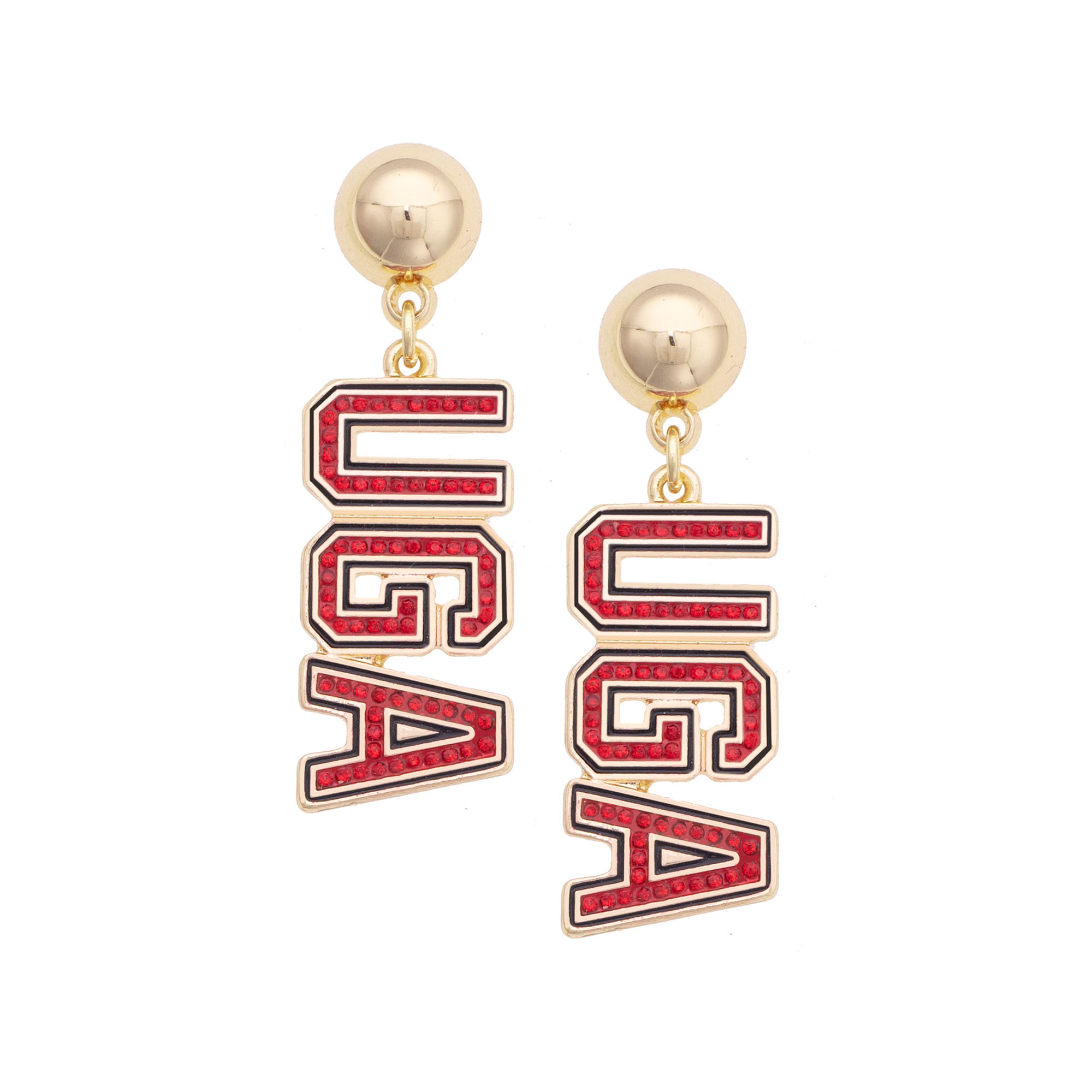 Women’s CANVAS Style Georgia Bulldogs Gold-Plated Pavé Outline Earrings Women’s CANVAS Style Georgia Bulldogs Gold-Plated Pavé Outline Earrings