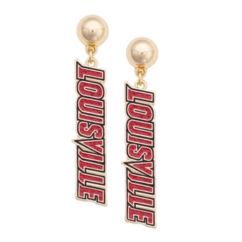CANVAS Style Louisville Cardinals Gold-Plated Pavé Outline Earrings