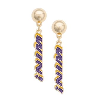 CANVAS Style LSU Tigers Gold-Plated Pavé Outline Earrings