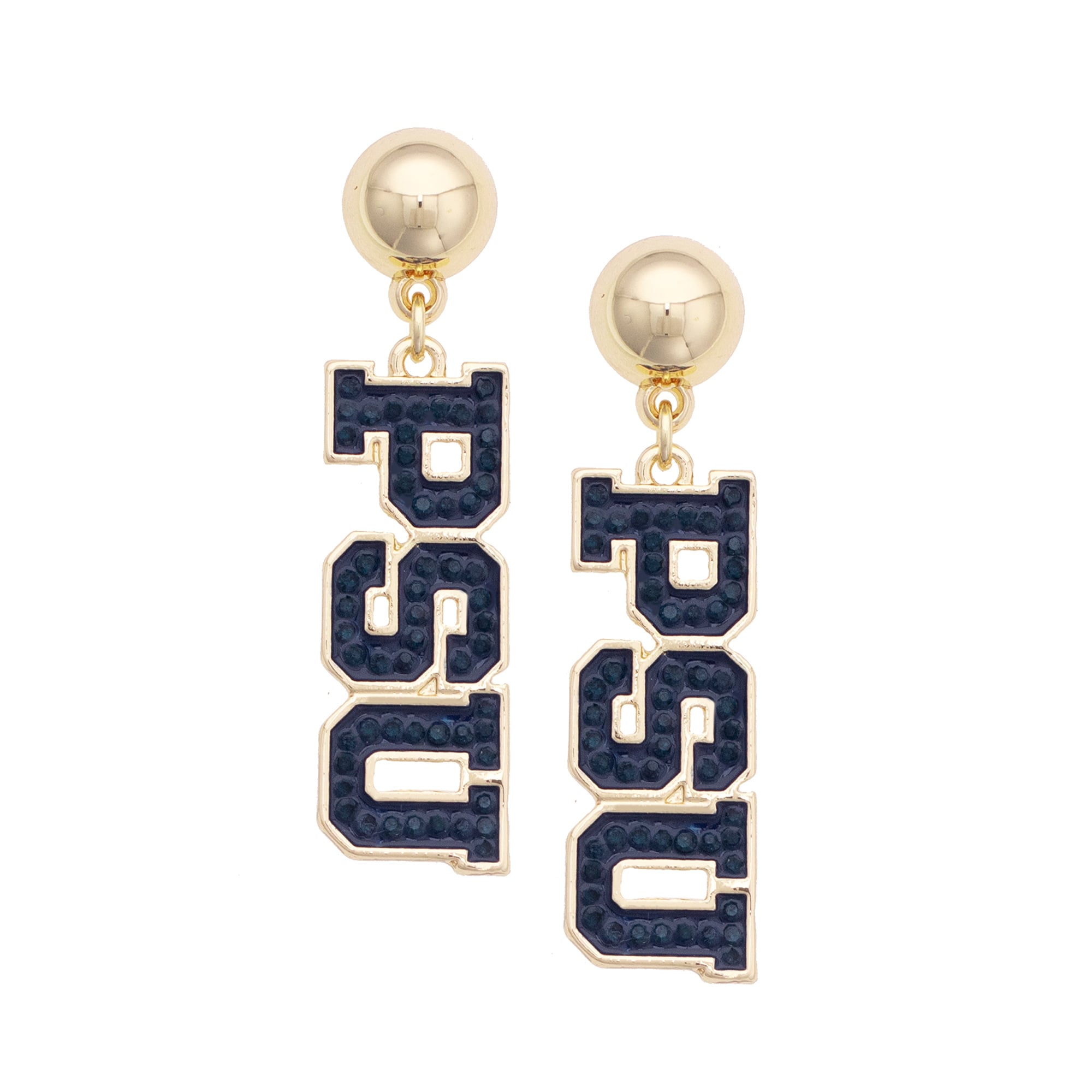 CANVAS Style Penn State Nittany Lions Gold-Plated Pavé Outline Earrings