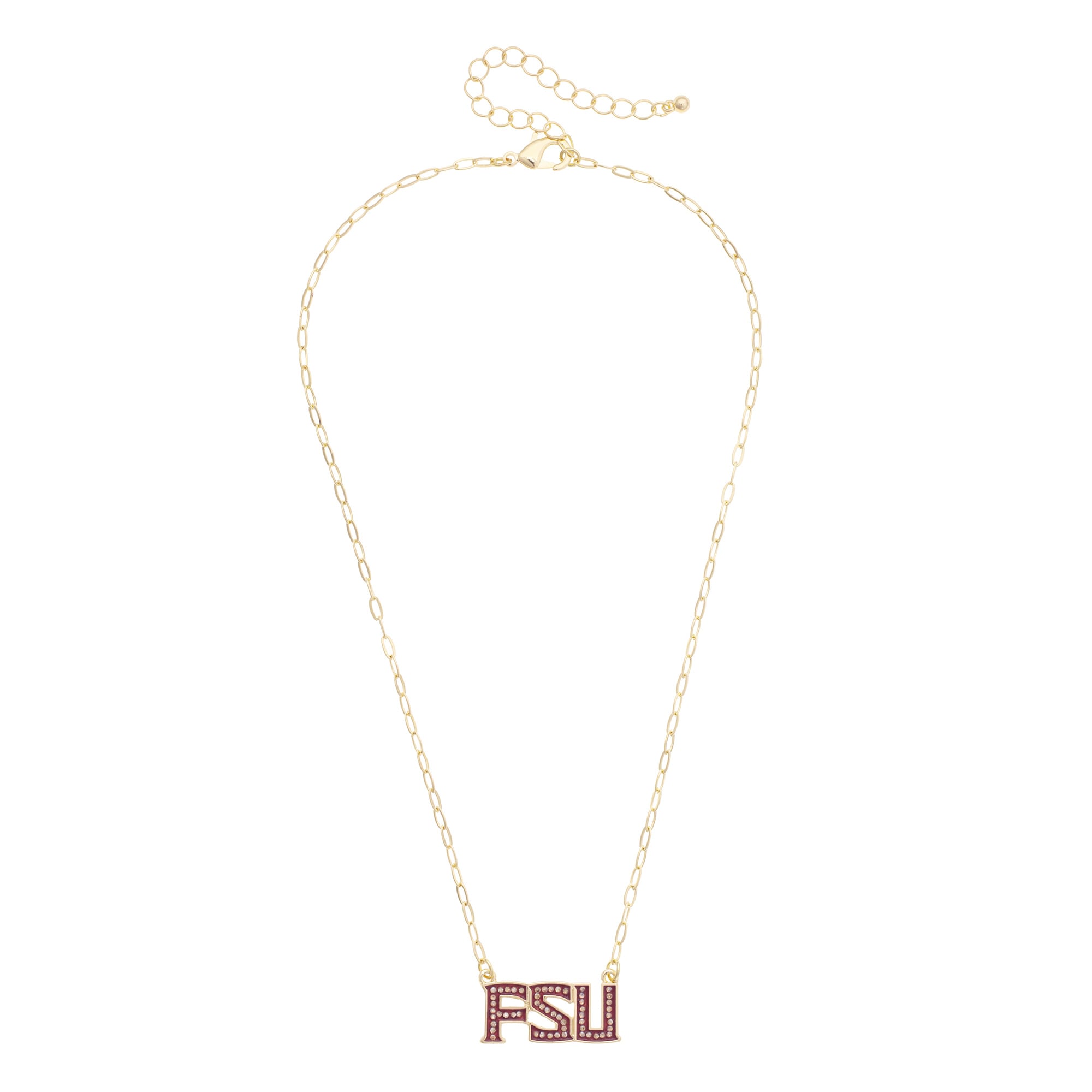 CANVAS Style Florida State Seminoles Gold-Plated Pavé Outline Necklace