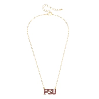 CANVAS Style Florida State Seminoles Gold-Plated Pavé Outline Necklace