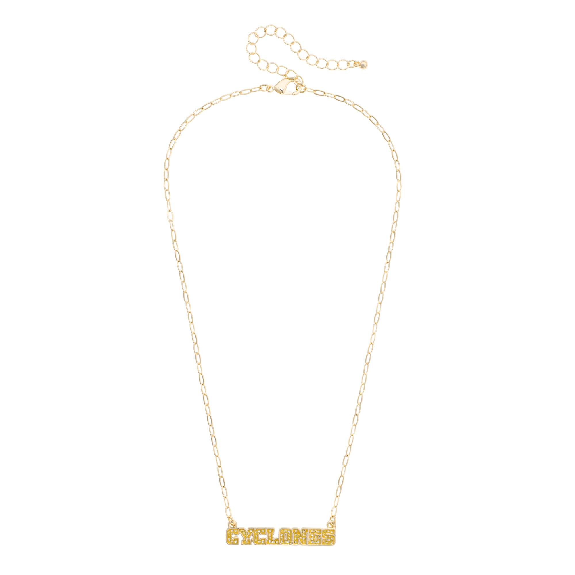CANVAS Style Iowa State Cyclones Gold-Plated Pavé Outline Necklace