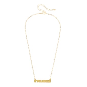 CANVAS Style Iowa State Cyclones Gold-Plated Pavé Outline Necklace