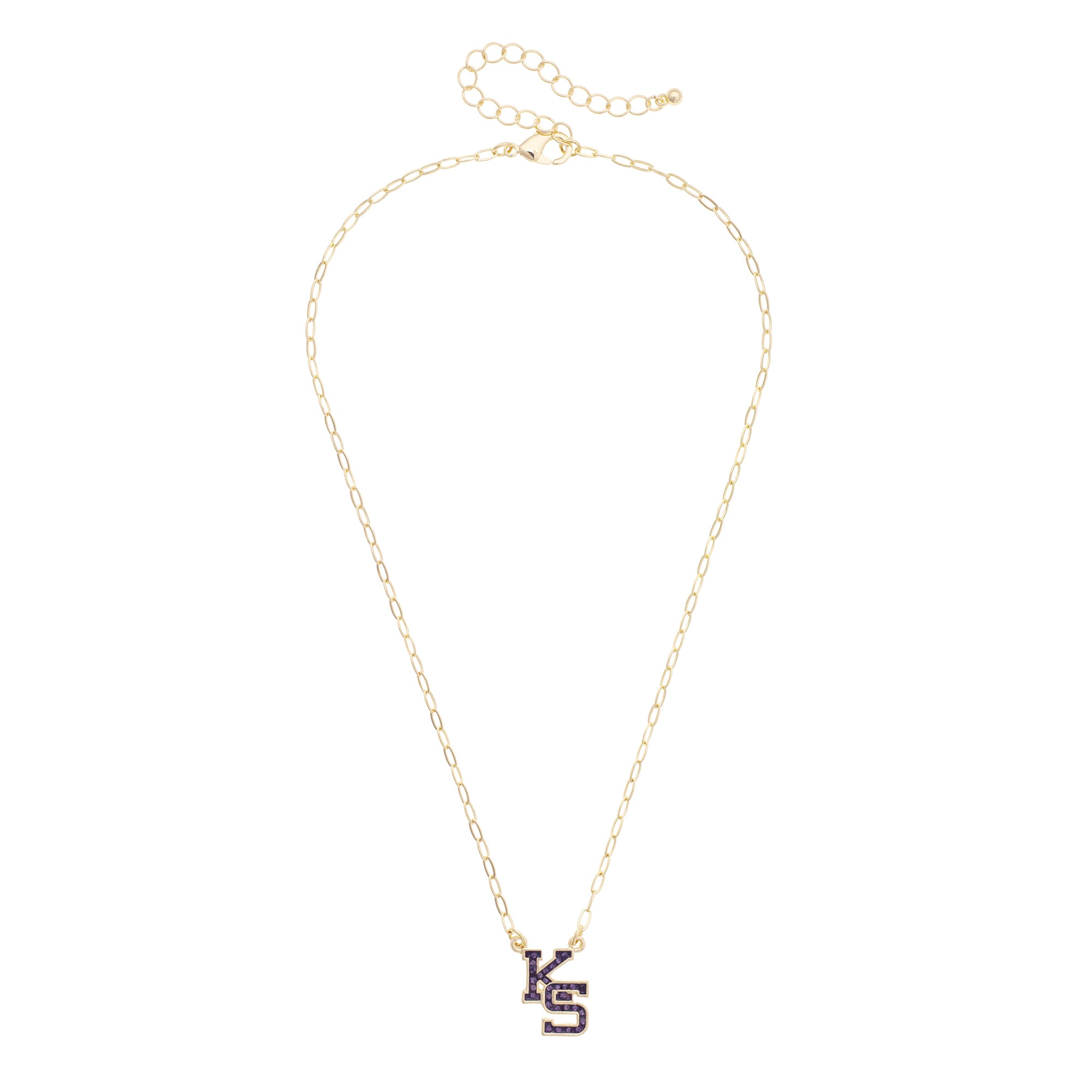 CANVAS Style Kansas State Wildcats Gold-Plated Pavé Outline Necklace