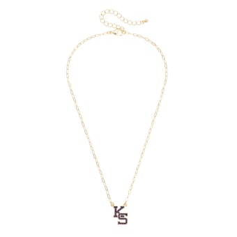 CANVAS Style Kansas State Wildcats Gold-Plated Pavé Outline Necklace