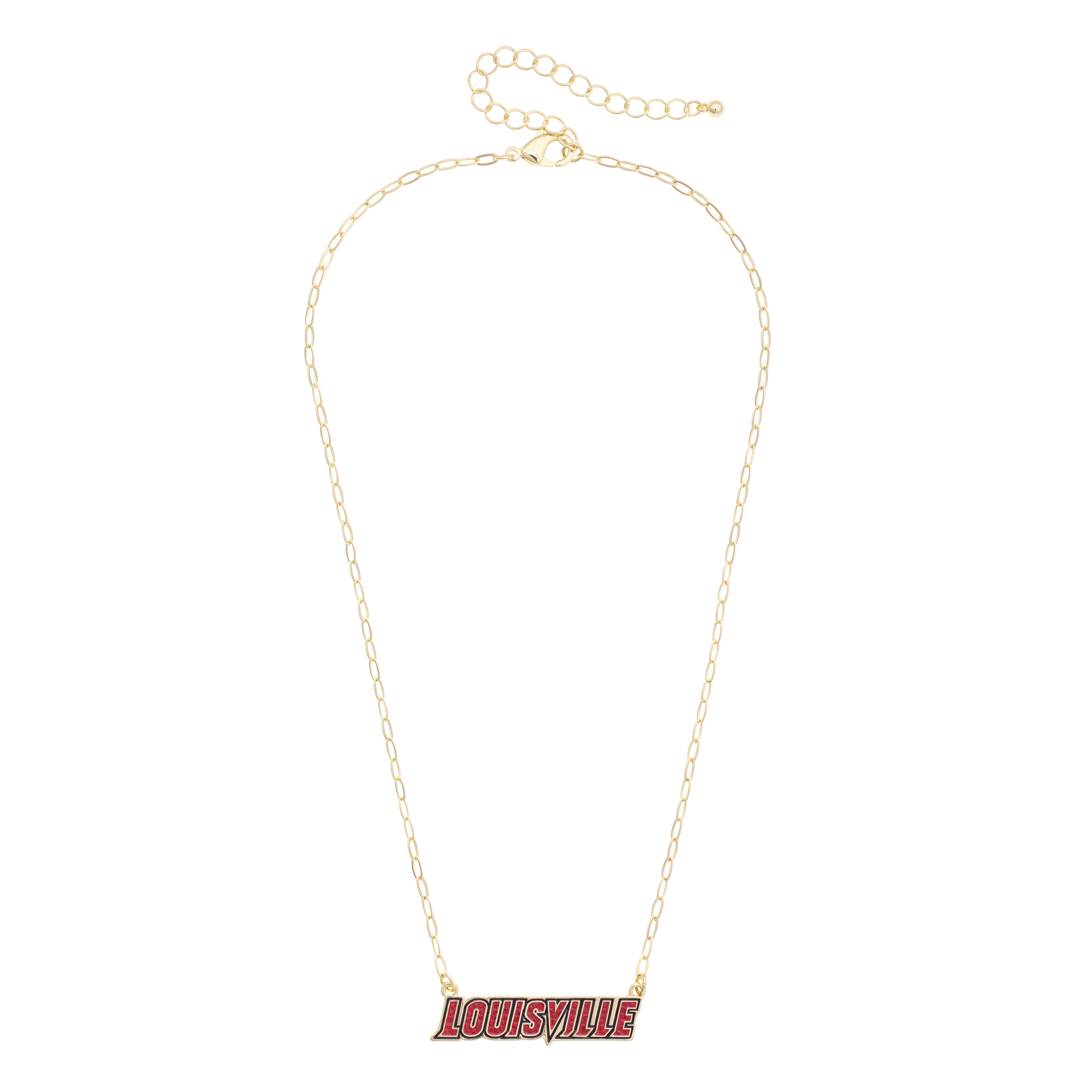 CANVAS Style Louisville Cardinals Gold-Plated Pavé Outline Necklace