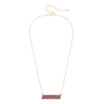 CANVAS Style Louisville Cardinals Gold-Plated Pavé Outline Necklace