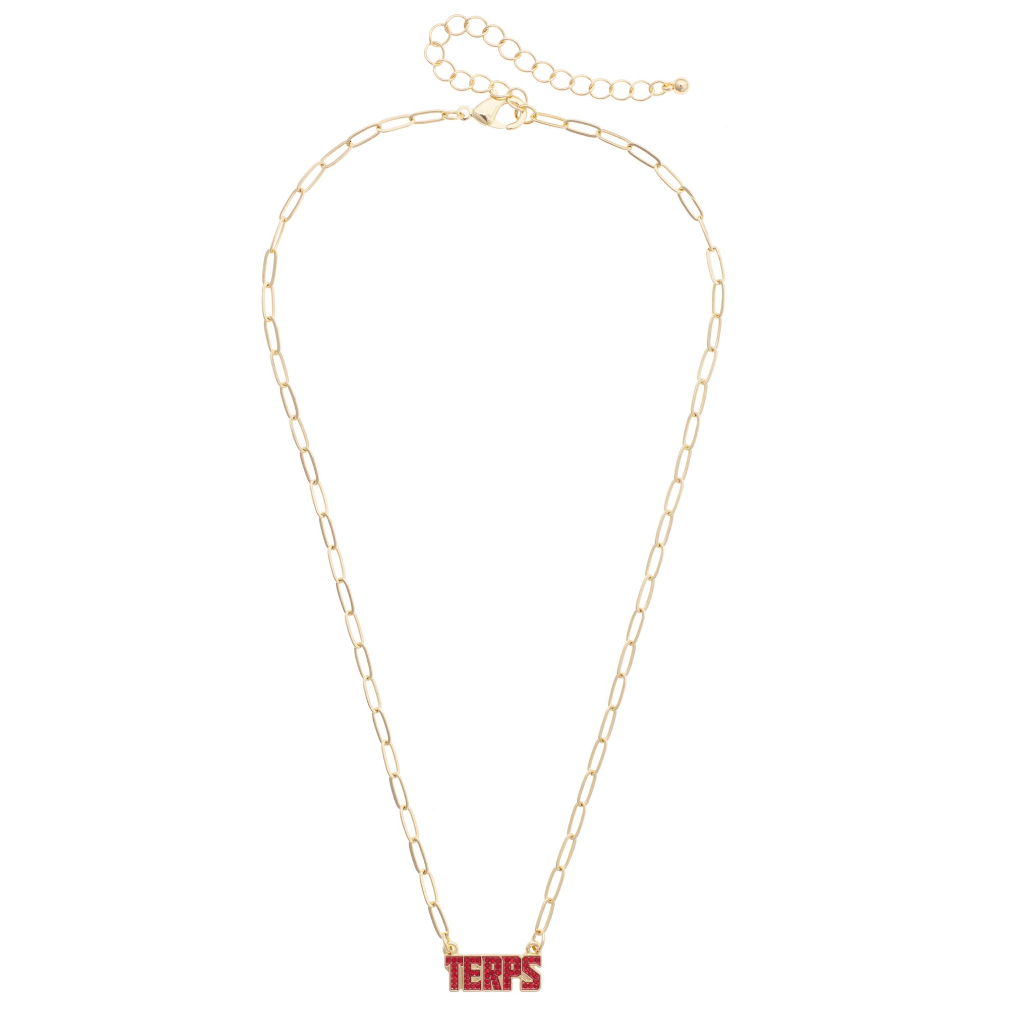 CANVAS Style Maryland Terrapins Gold-Plated Pavé Outline Necklace