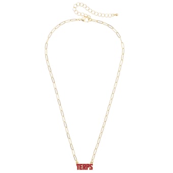 CANVAS Style Maryland Terrapins Gold-Plated Pavé Outline Necklace