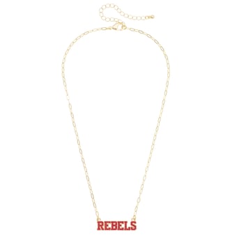 CANVAS Style Ole Miss Rebels Gold-Plated Pavé Outline Necklace