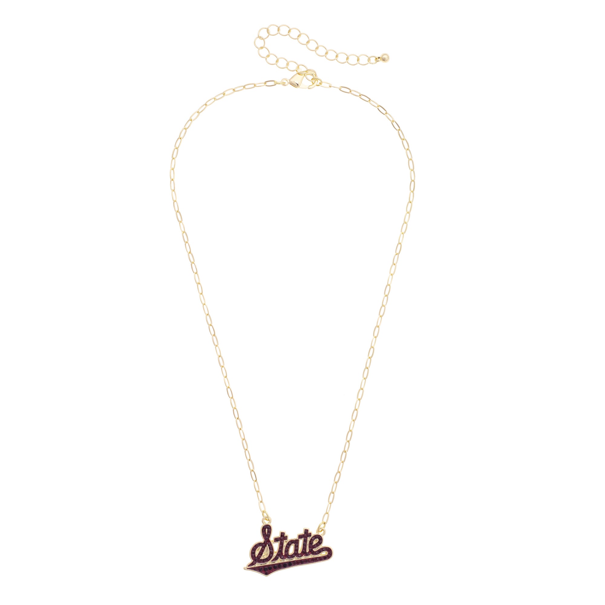 CANVAS Style Mississippi State Bulldogs Gold-Plated Pavé Outline Necklace