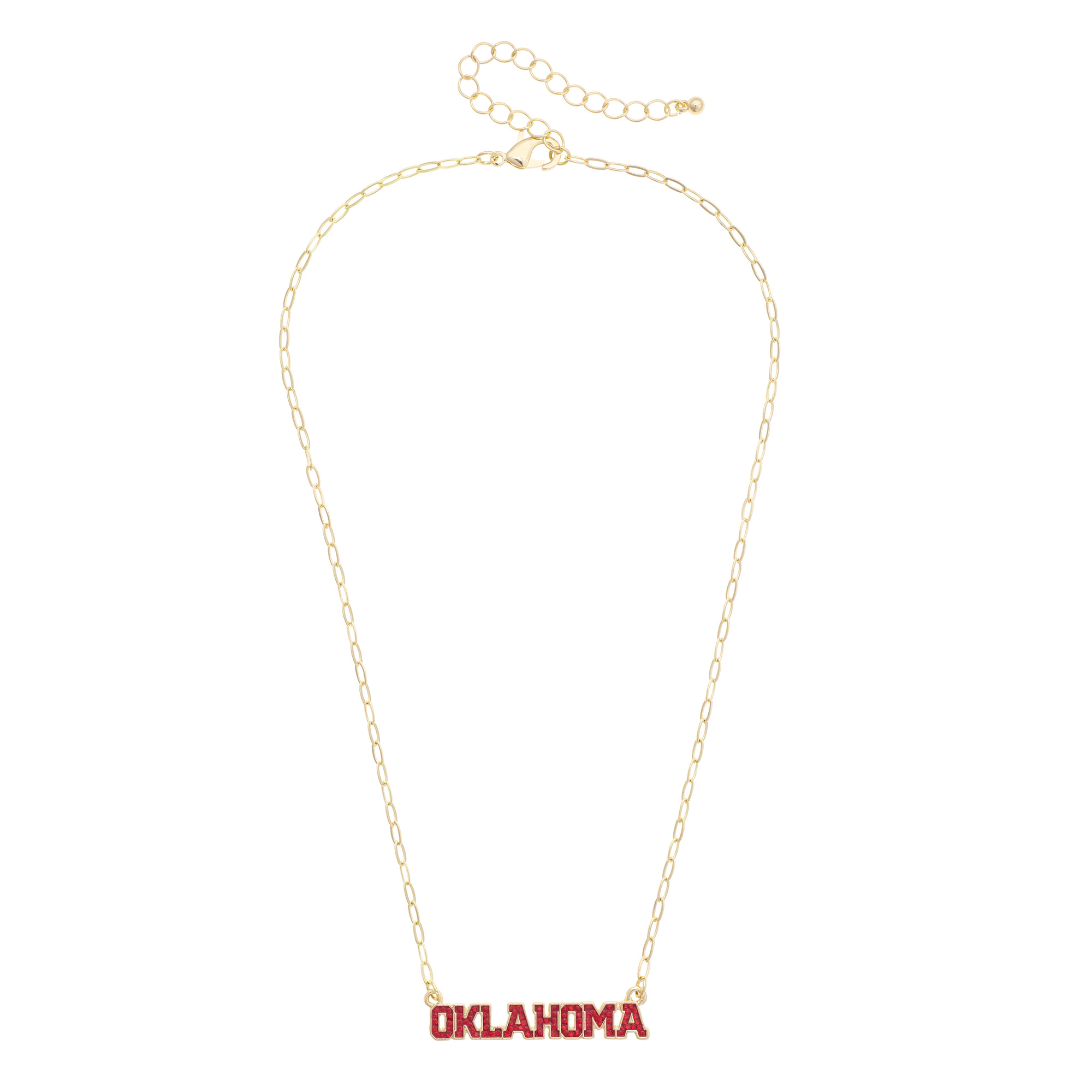 CANVAS Style Oklahoma Sooners Gold-Plated Pavé Outline Necklace