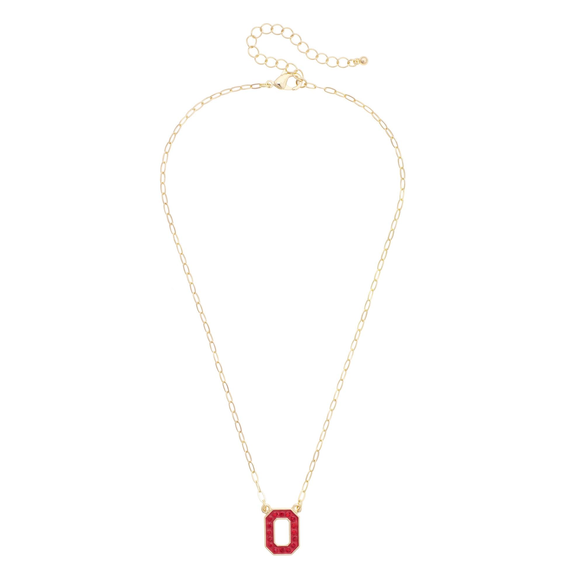 Women's CANVAS Style Ohio State Buckeyes Gold-Plated Pavé Outline Necklace