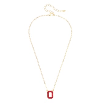 Women's CANVAS Style Ohio State Buckeyes Gold-Plated Pavé Outline Necklace