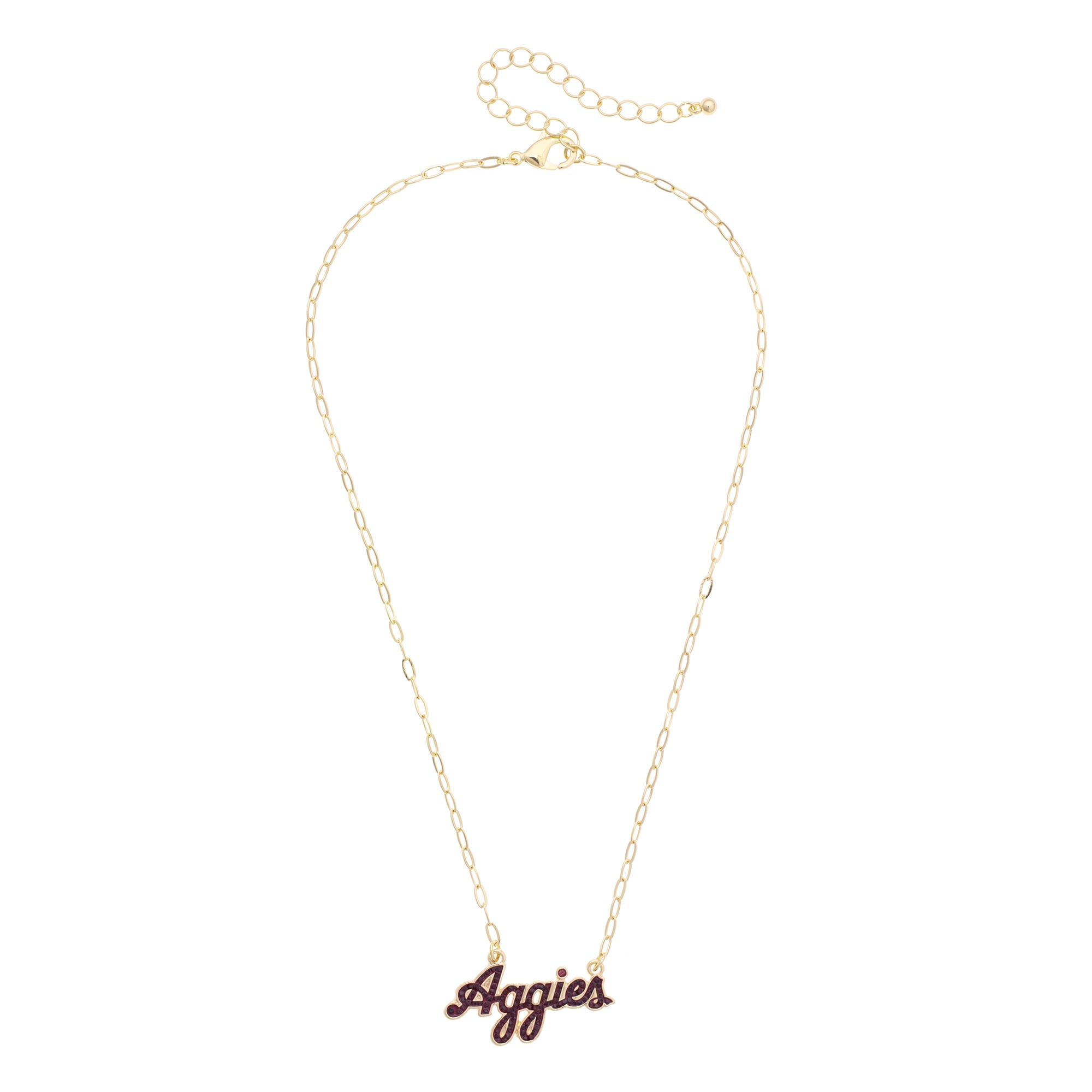 CANVAS Style Texas A&M Aggies Gold-Plated Pavé Outline Necklace