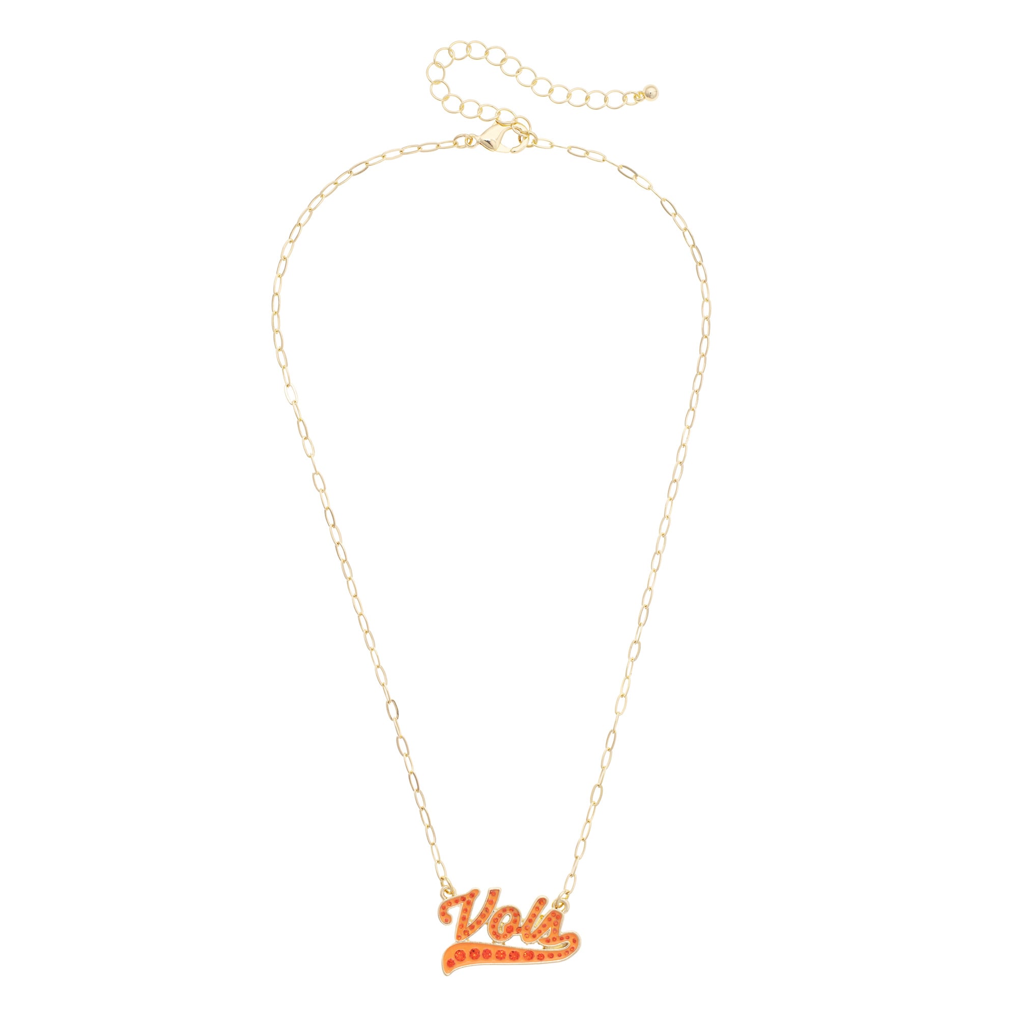 CANVAS Style Tennessee Volunteers Gold-Plated Pavé Outline Necklace