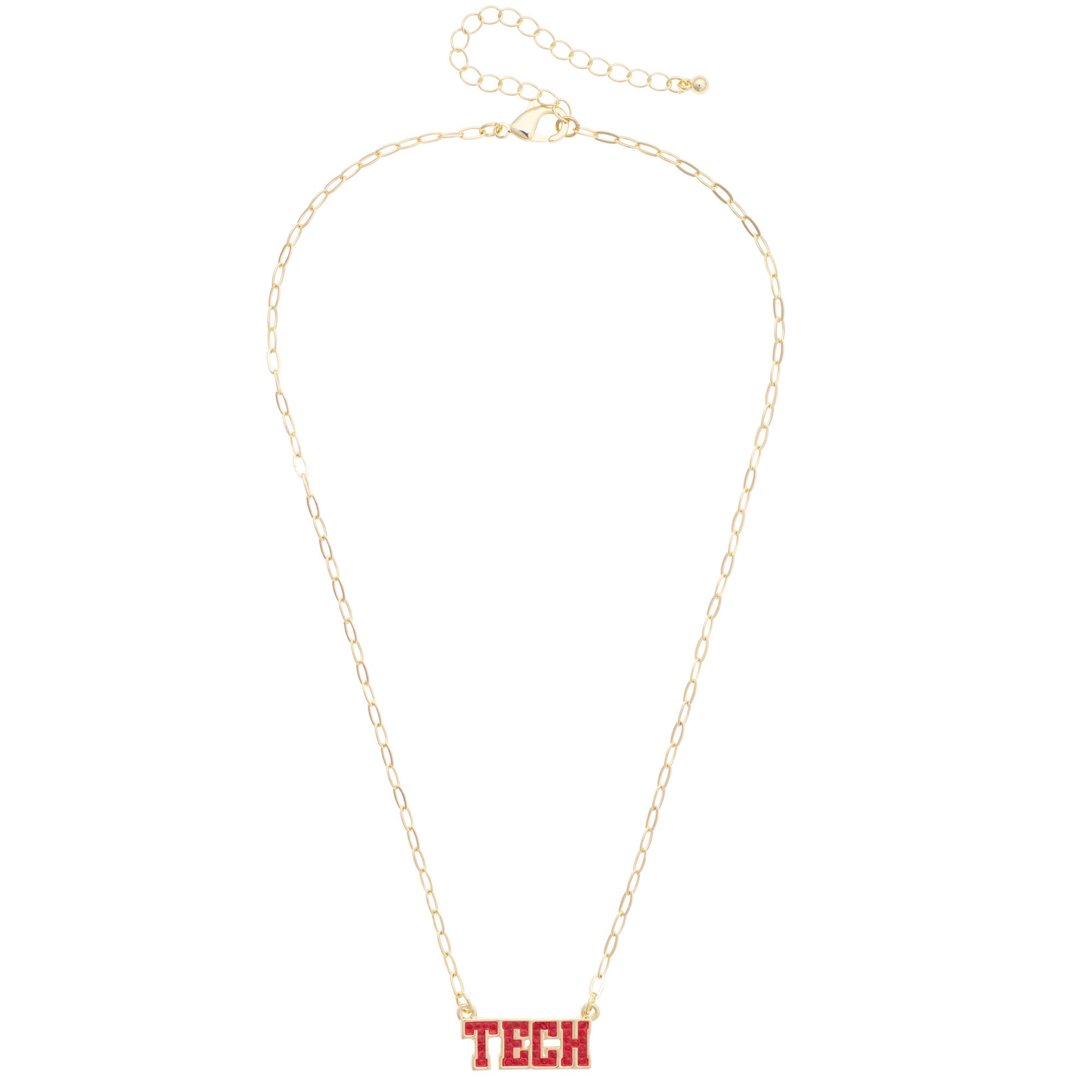 CANVAS Style Texas Tech Red Raiders Gold-Plated Pavé Outline Necklace
