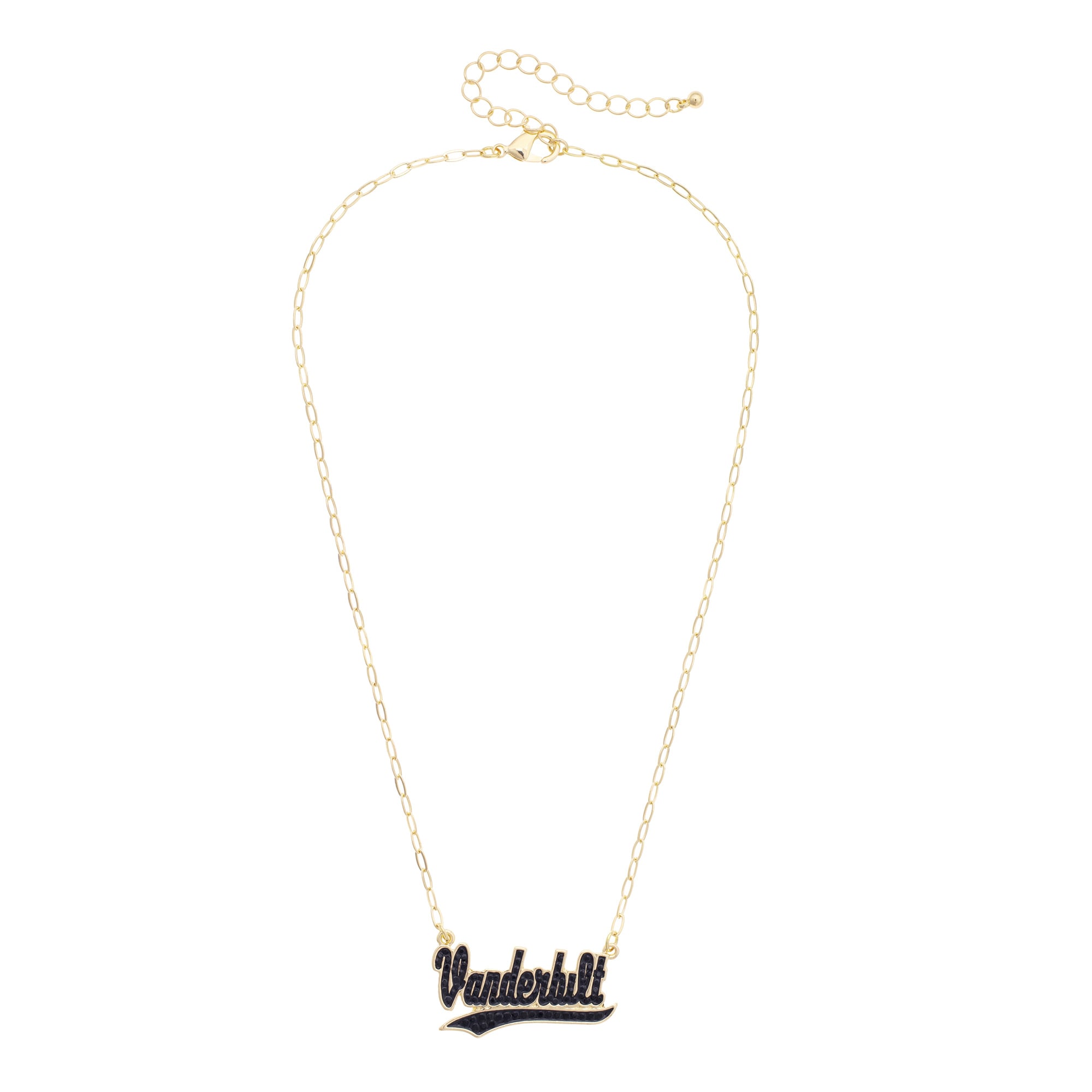 CANVAS Style Vanderbilt Commodores Gold-Plated Pavé Outline Necklace