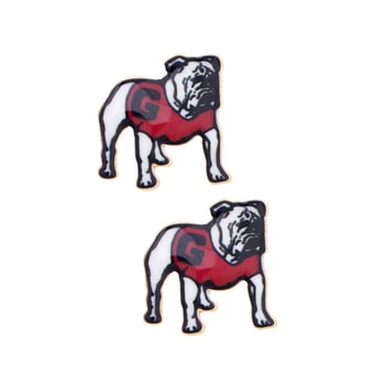 CANVAS Style Georgia Bulldogs Enamel Icon Stud Earrings