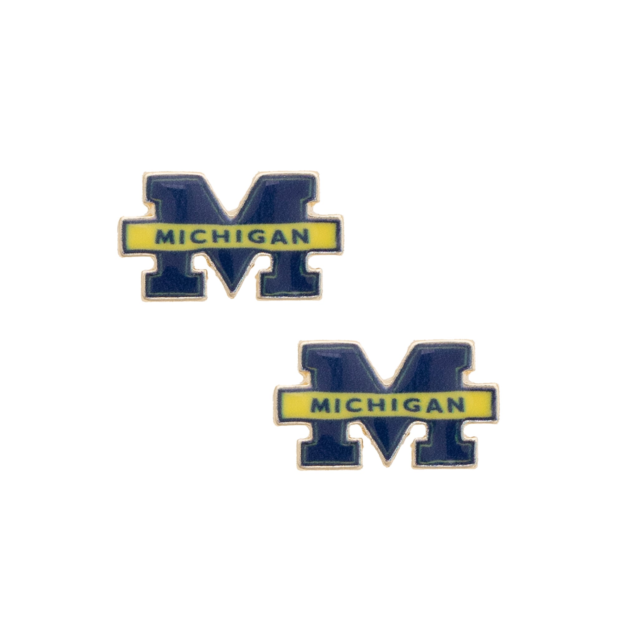CANVAS Style Michigan Wolverines Enamel Icon Stud Earrings