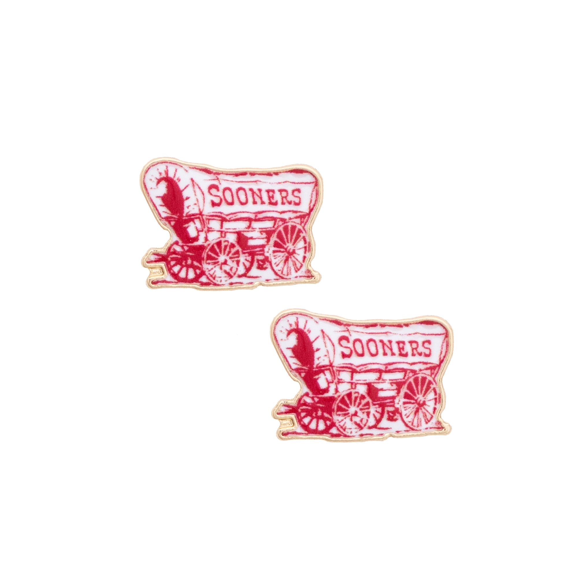 CANVAS Style Oklahoma Sooners Enamel Icon Stud Earrings