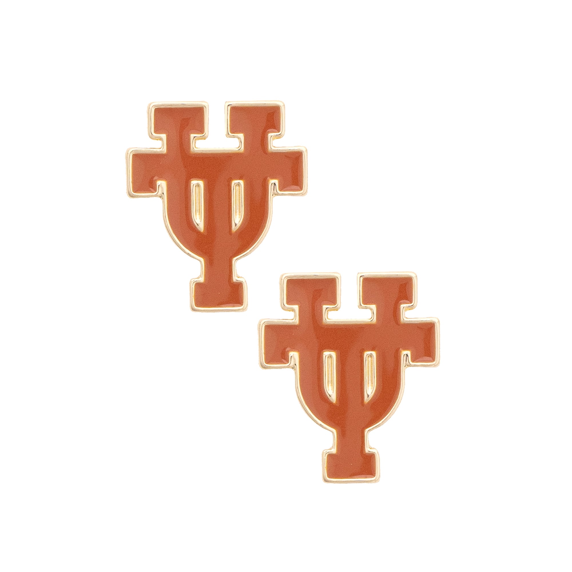 Women's CANVAS Style Texas Longhorns Enamel Icon Stud Earrings