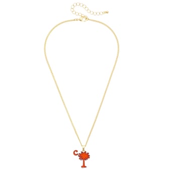 Women's CANVAS Style Clemson Tigers Enamel Icon Necklace
