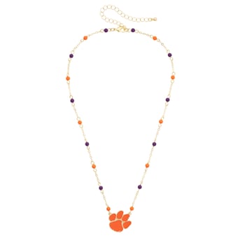 Women's CANVAS Style Clemson Tigers Logo Layering Necklace