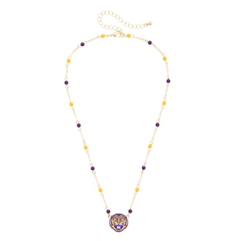 Women's CANVAS Style LSU Tigers Logo Layering Necklace