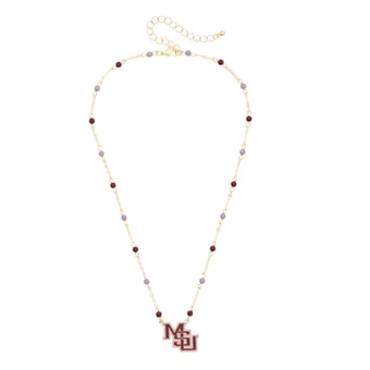 Women's CANVAS Style Mississippi State Bulldogs Logo Layering Necklace