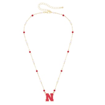 Women's CANVAS Style Nebraska Huskers Logo Layering Necklace