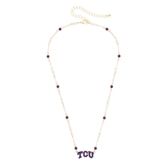 Women's CANVAS Style TCU Horned Frogs Logo Layering Necklace