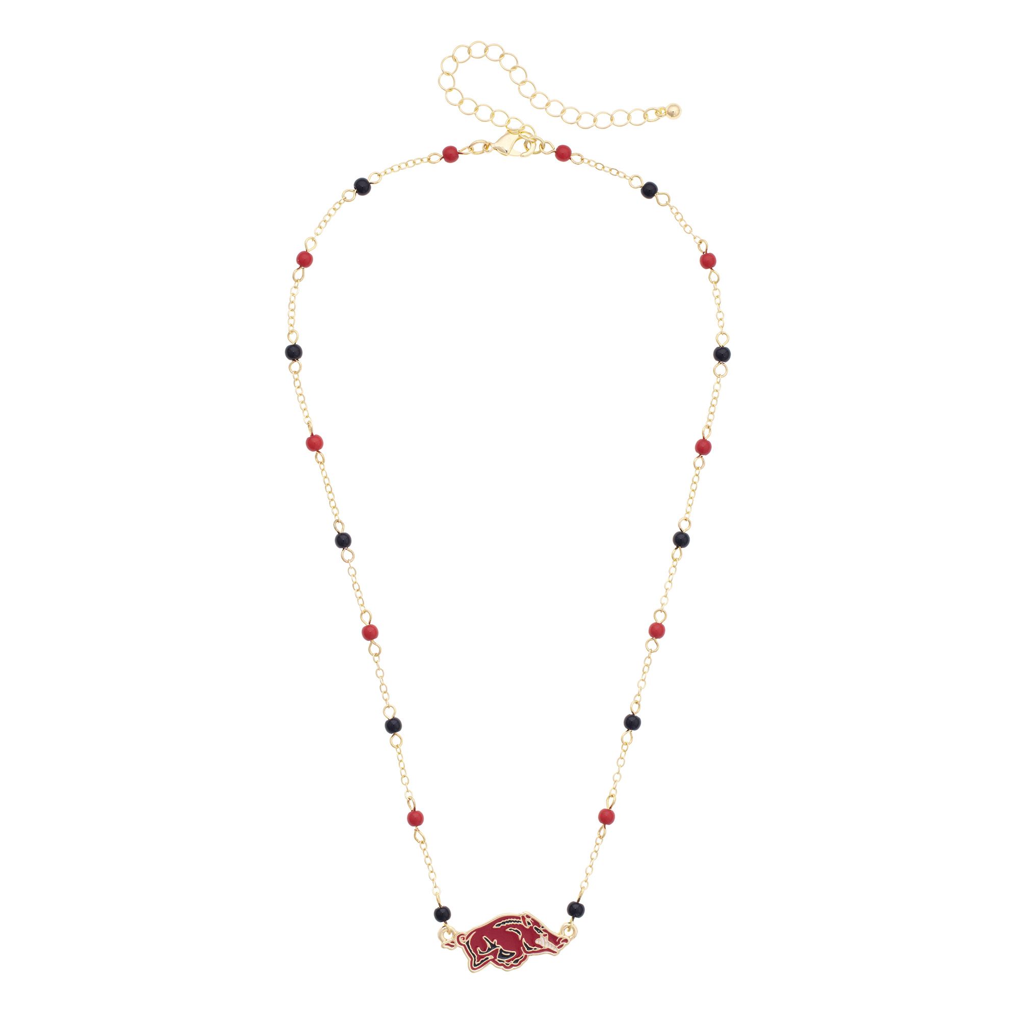 Women's CANVAS Style Arkansas Razorbacks Logo Layering Necklace