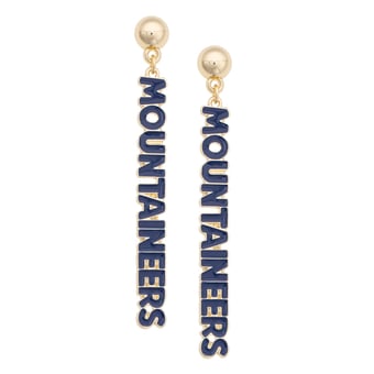Women's CANVAS Style West Virginia Mountaineers Nameplate Earrings