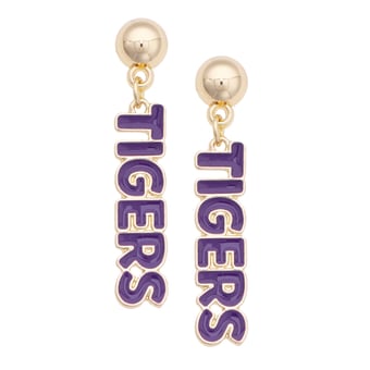 Women's CANVAS Style Clemson Tigers Nameplate Earrings