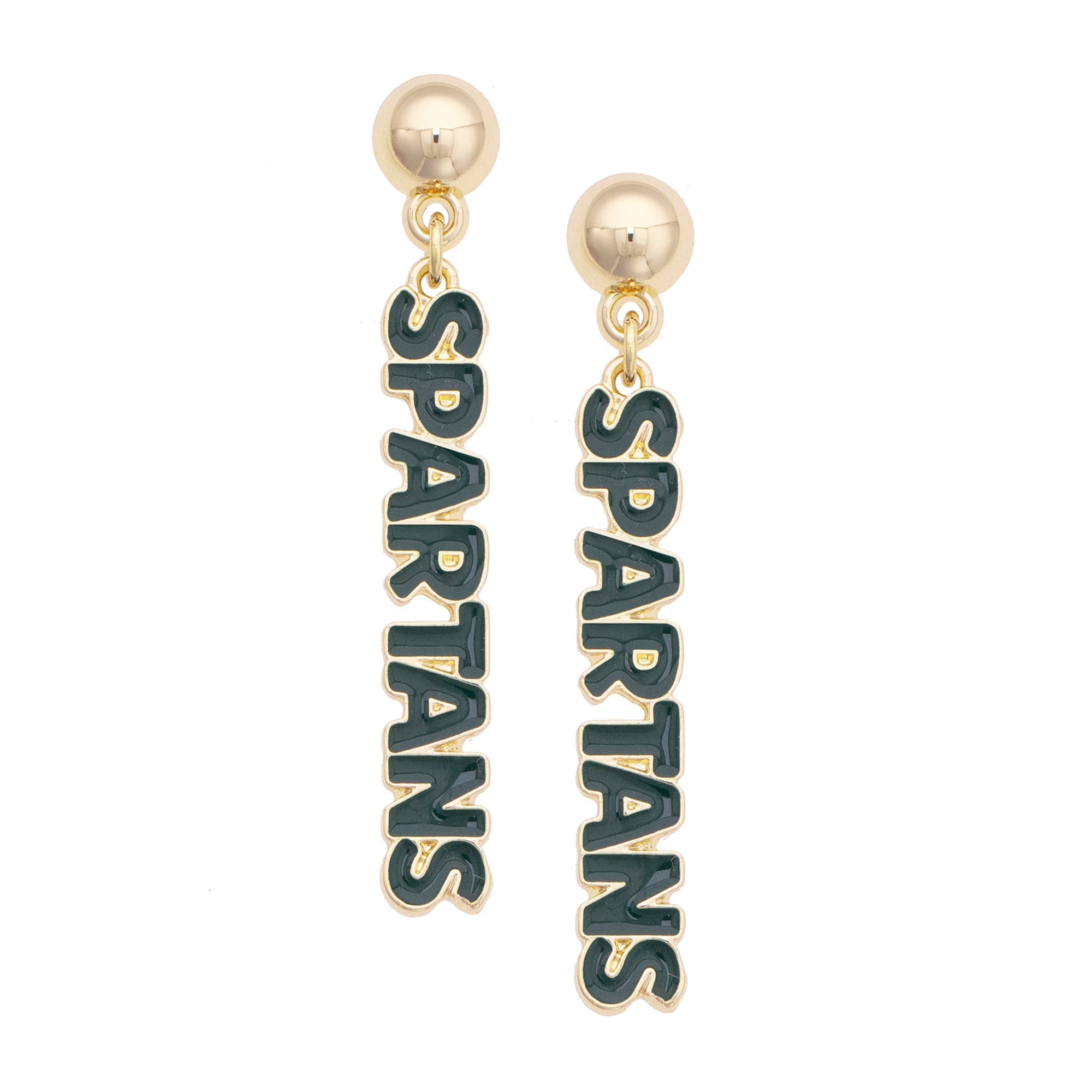 Women's CANVAS Style Michigan State Spartans Nameplate Earrings