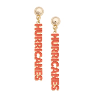 Women's CANVAS Style Miami Hurricanes Nameplate Earrings