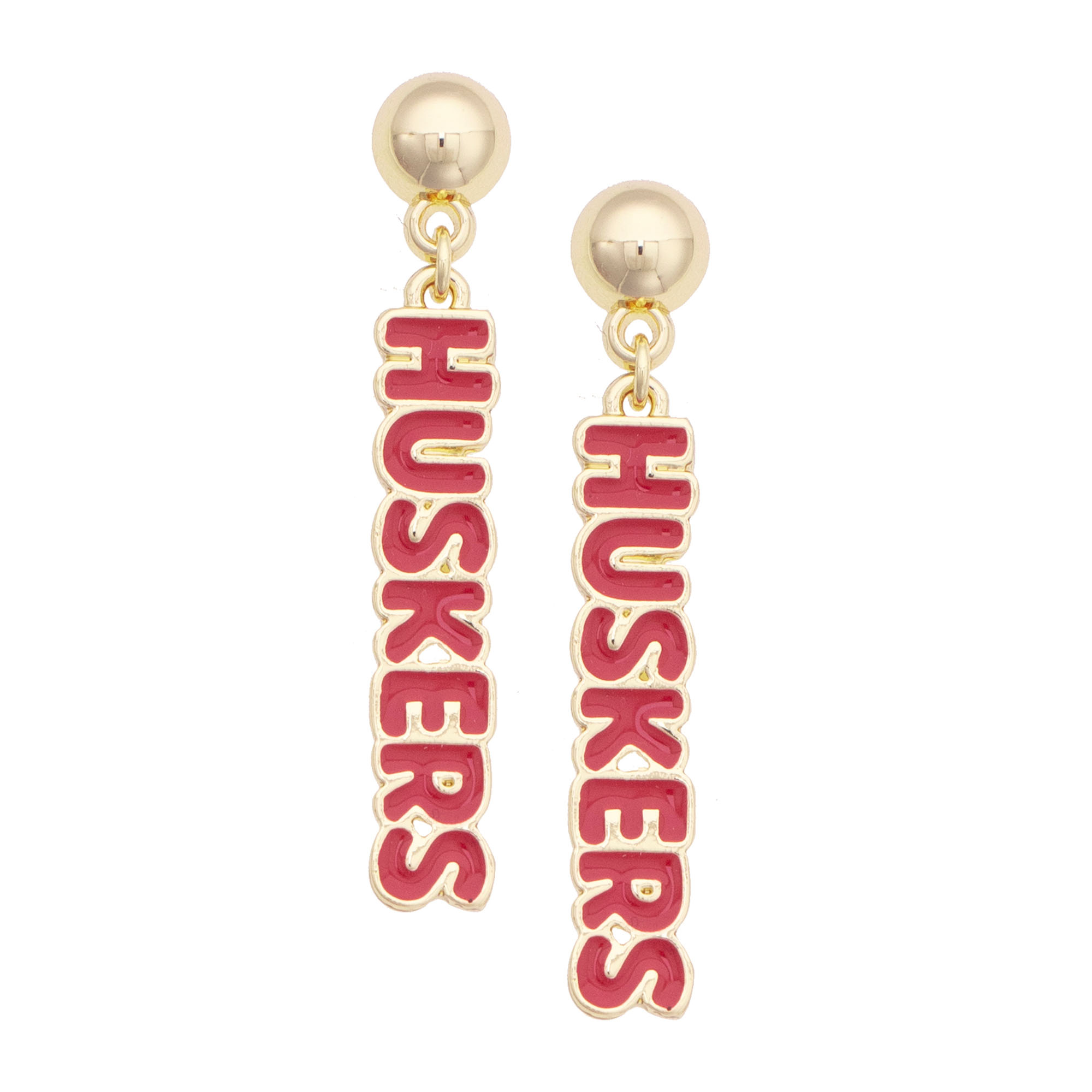 Women's CANVAS Style Nebraska Huskers Nameplate Earrings