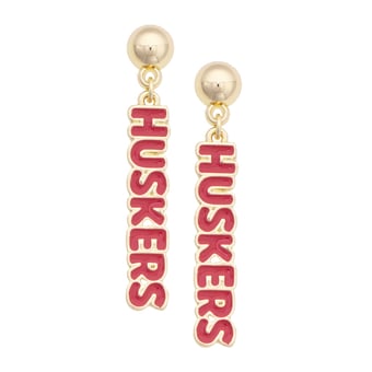 Women's CANVAS Style Nebraska Huskers Nameplate Earrings