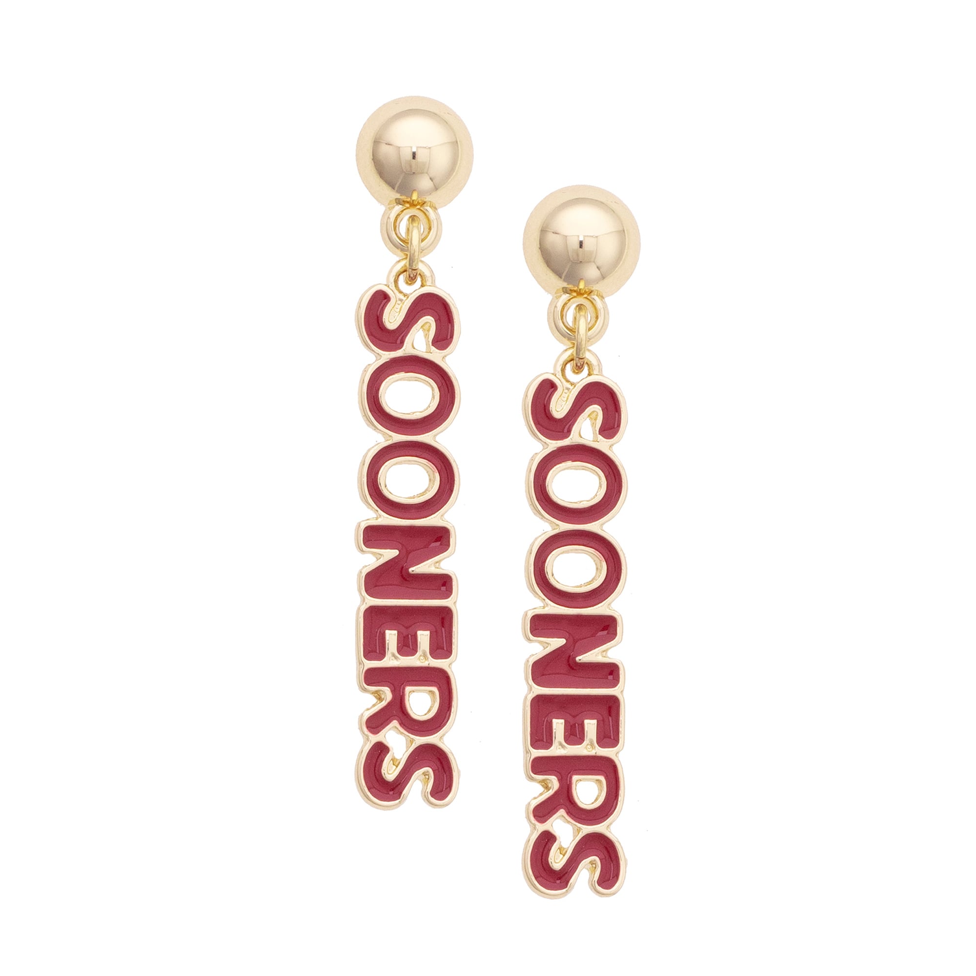Women's CANVAS Style Oklahoma Sooners Nameplate Earrings
