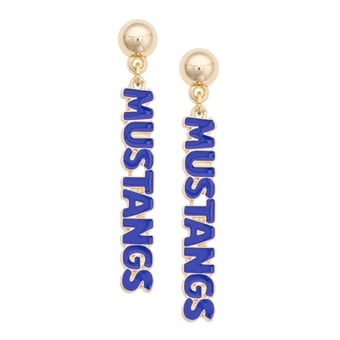 Women's CANVAS Style SMU Mustangs Nameplate Earrings