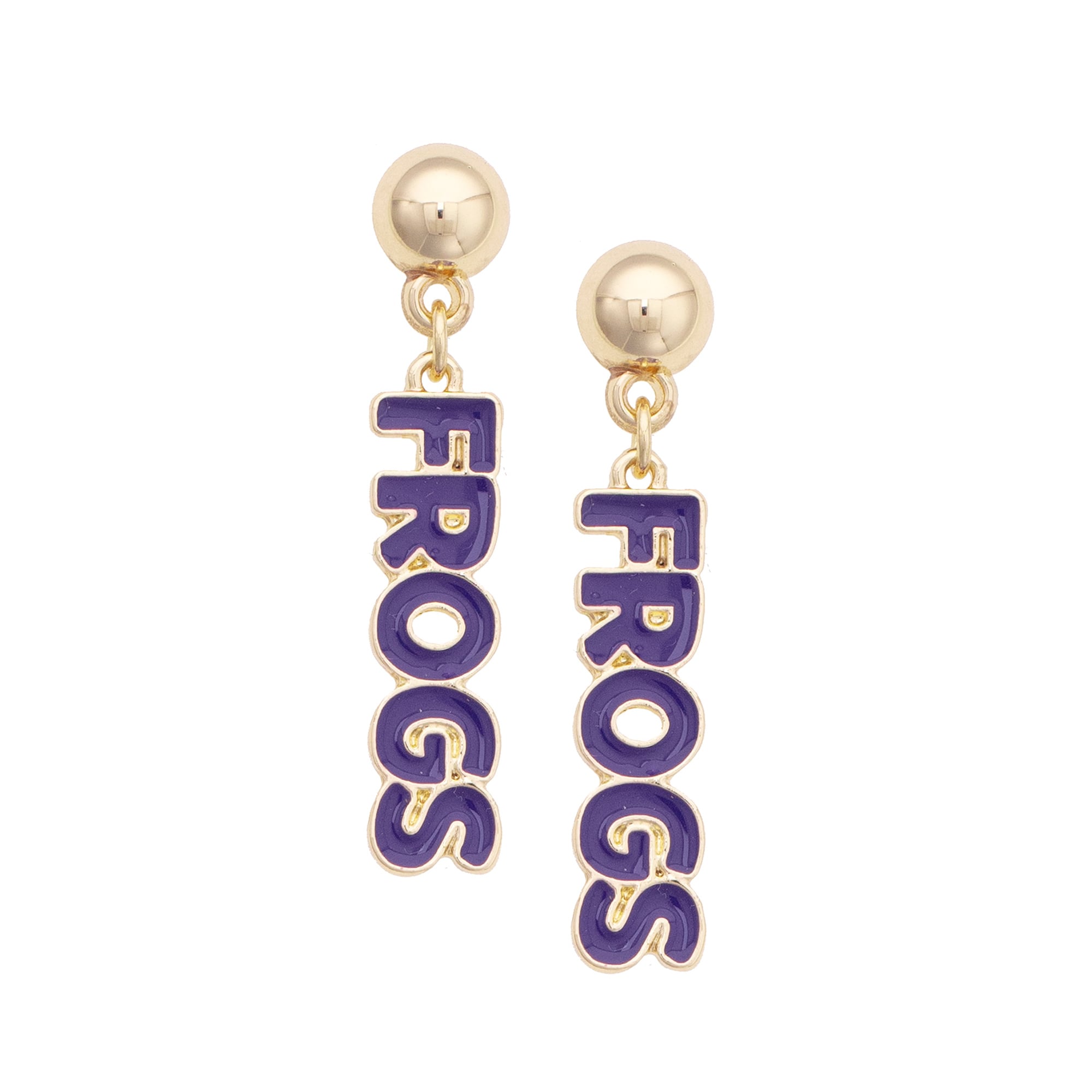 Women's CANVAS Style TCU Horned Frogs Nameplate Earrings