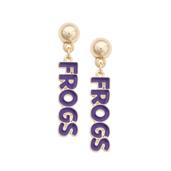 Women's CANVAS Style TCU Horned Frogs Nameplate Earrings