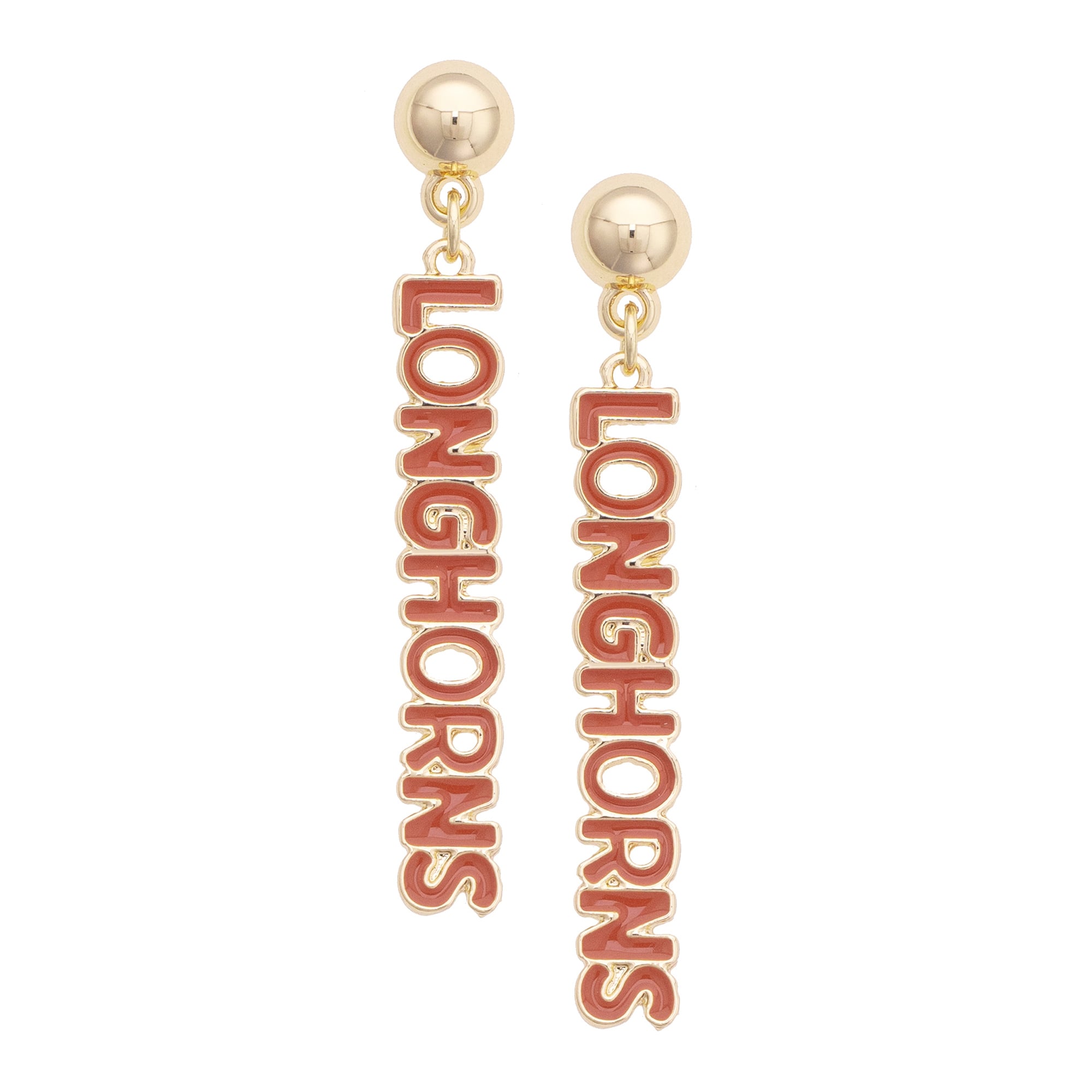 Women's CANVAS Style Texas Longhorns Nameplate Earrings