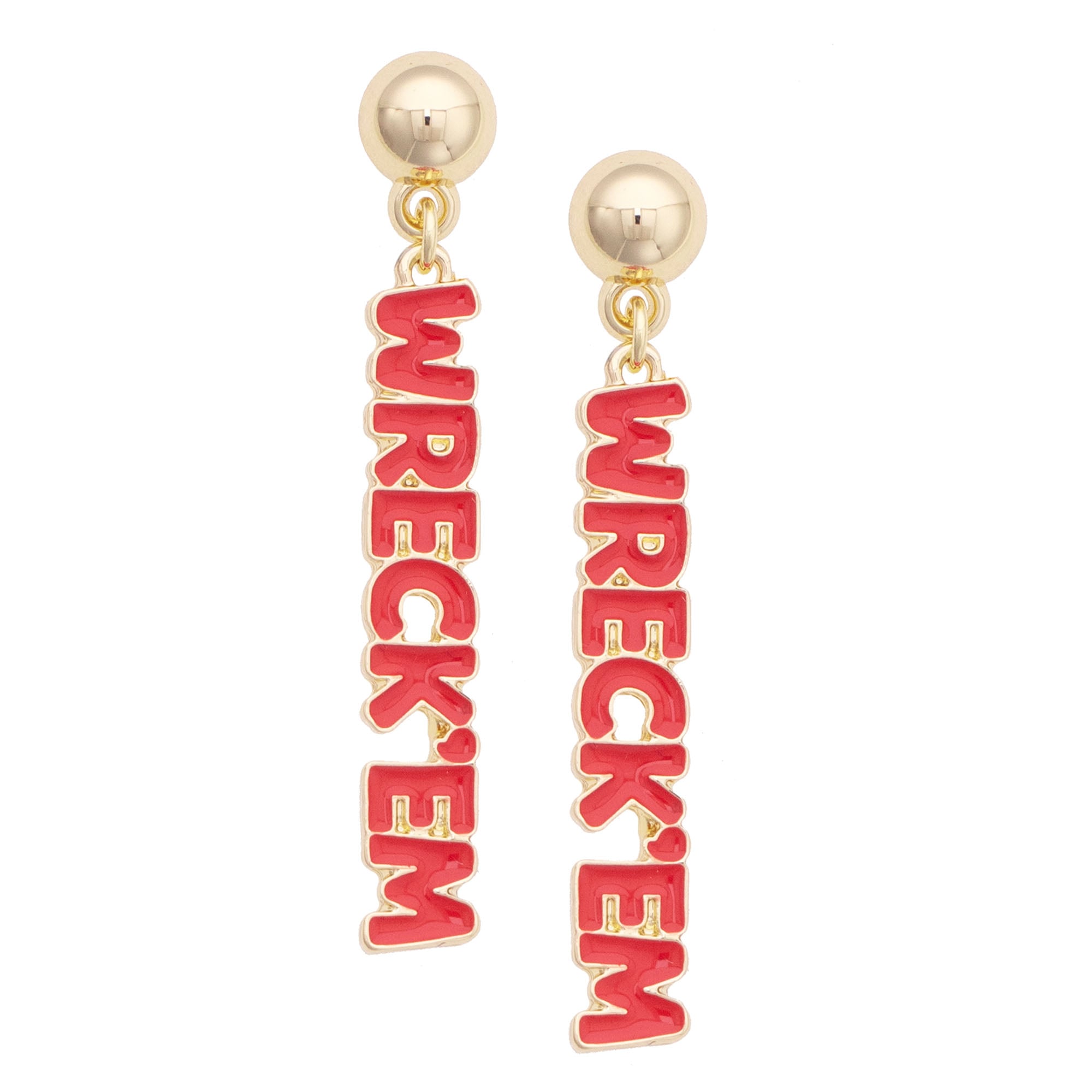 Women's CANVAS Style Texas Tech Red Raiders Nameplate Earrings