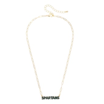 Women's CANVAS Style Michigan State Spartans Nameplate Necklace