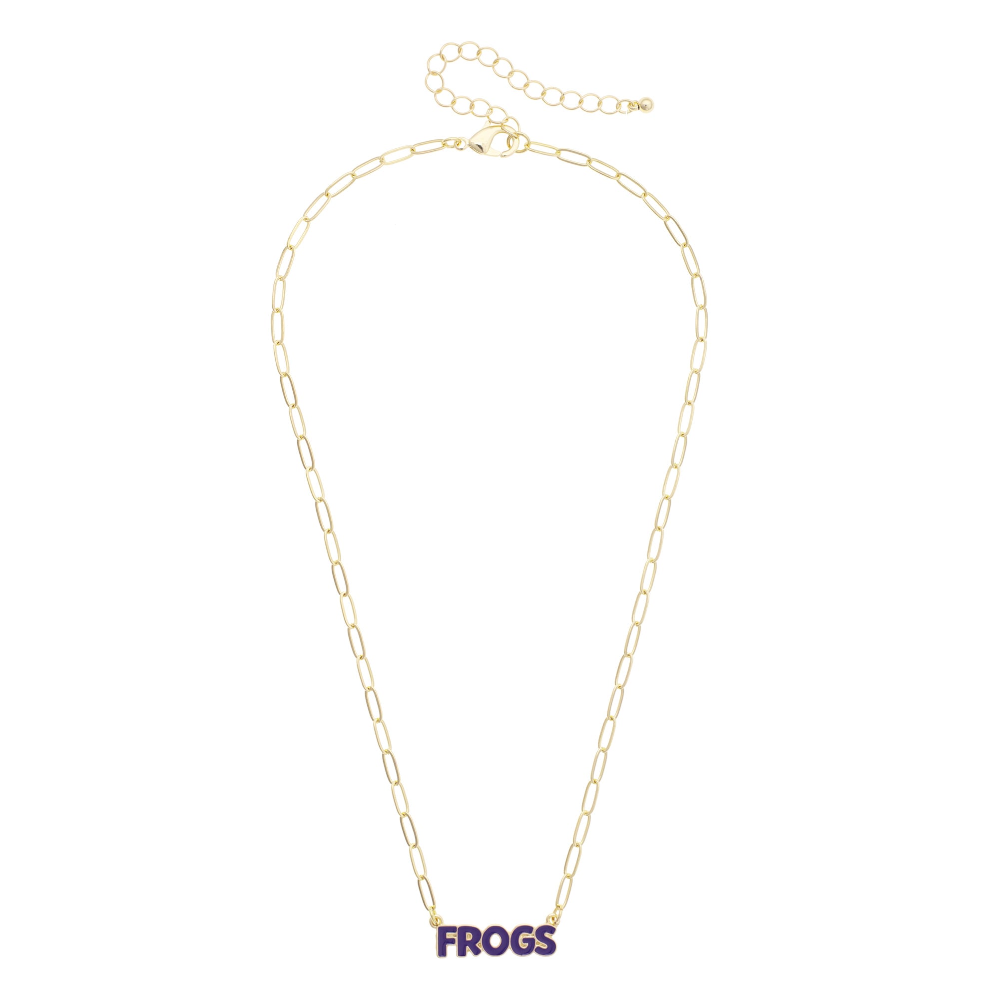 Women's CANVAS Style TCU Horned Frogs Nameplate Necklace
